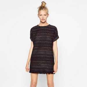 Elegant Black Striped Dress